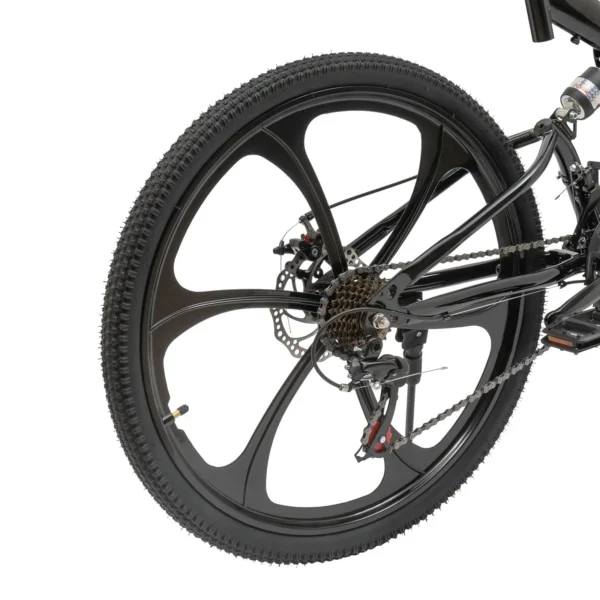 Wuzstar 26" Foldable Mountain Bike, 21 Speed seat height Adjustable Unisex Mountain Bike Black