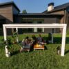 14x10 Windham Modern Steel Pergola With Sail Shade Soft Canopy