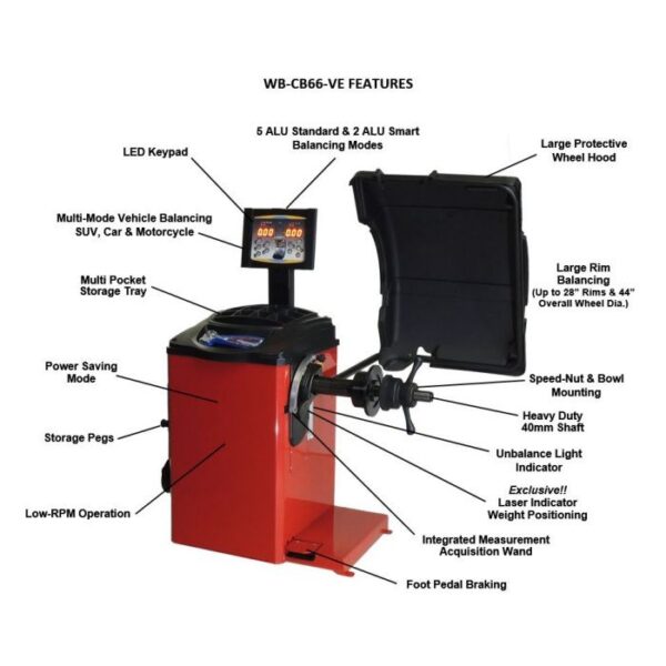 ASEplatinum WB-CB66-VE Wheel Balancer w/LED Touch Key Pad
