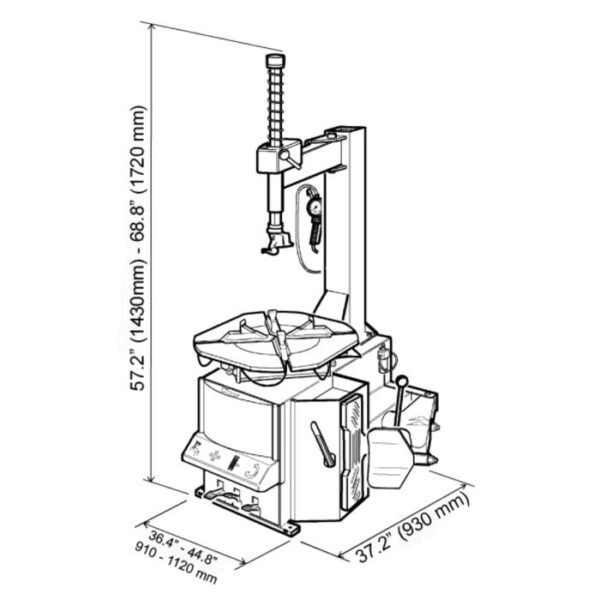 CEMB SM825EVOPA Swing-Arm Tire Changer with Optional Press Arm