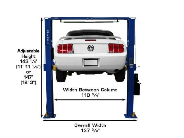 Atlas 10,000 lb Overhead 2-Post Lift Car