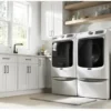 Stacked Washer & Dryer Set with Front Load Washer and Gas Dryer in White