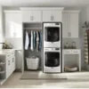 Stacked Washer & Dryer Set with Front Load Washer and Gas Dryer in White