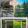 16x12 Windham Modern Steel Pergola With Sail Shade Soft Canopy