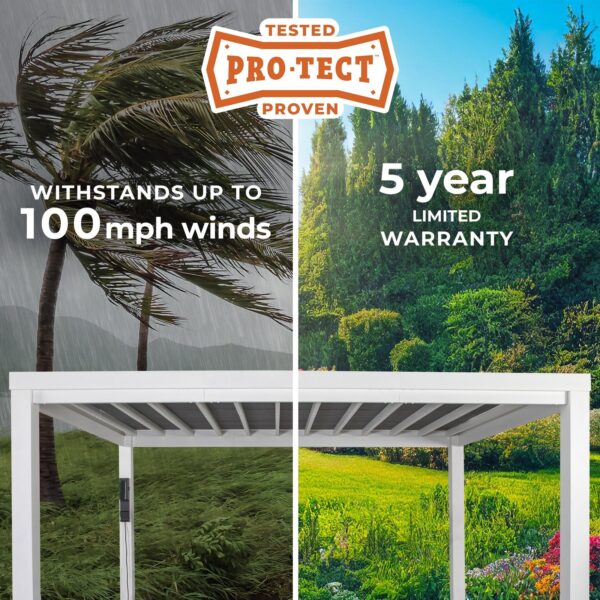 16x12 Windham Modern Steel Pergola With Sail Shade Soft Canopy