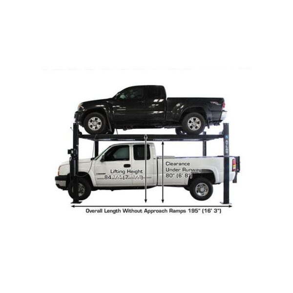 Atlas Garage Pro 8000EXT-L Four Post Lift + RJ35 Sliding Jacks Combo
