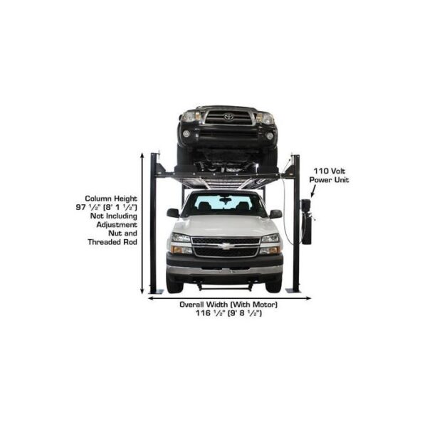 Atlas Garage Pro 8000EXT-L Four Post Lift + RJ35 Sliding Jacks Combo