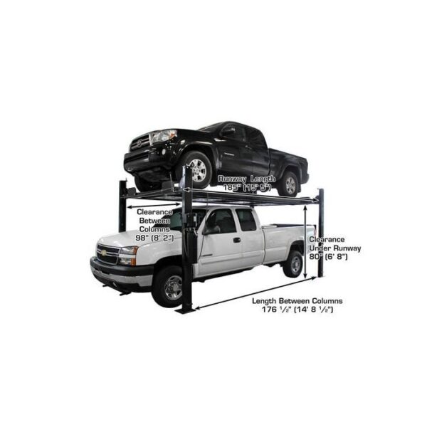 Atlas Garage Pro 8000EXT-L Four Post Lift + RJ35 Sliding Jacks Combo