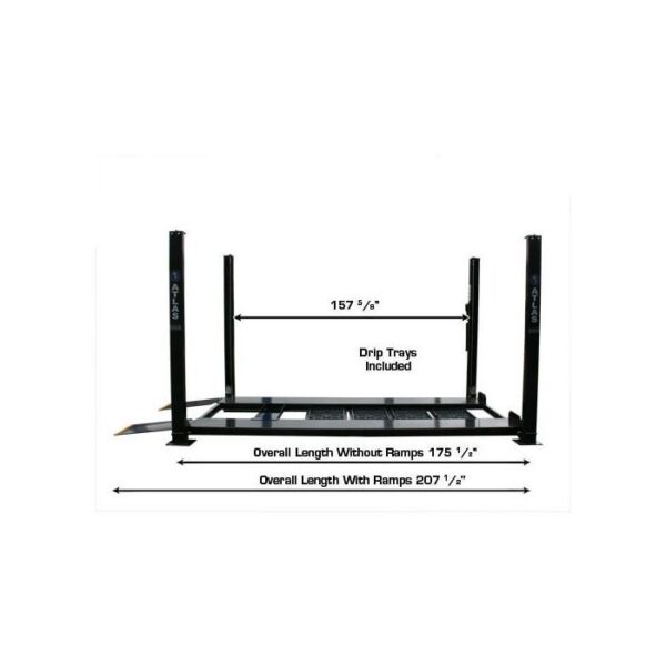 Atlas Garage Pro 8000EXT Four Post Lift + RJ35 Sliding Jacks Combo