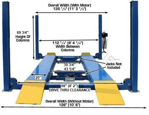 Atlas 412 12,000 lbs Commercial 4 Post Lift