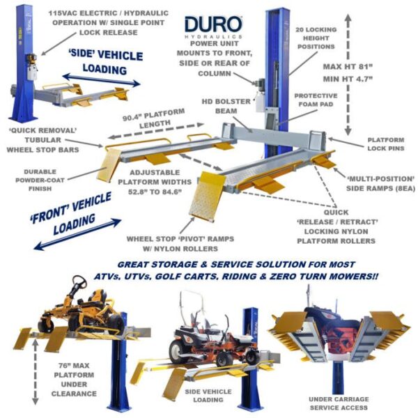 iDEAL Single Column UTV Mower Lift
