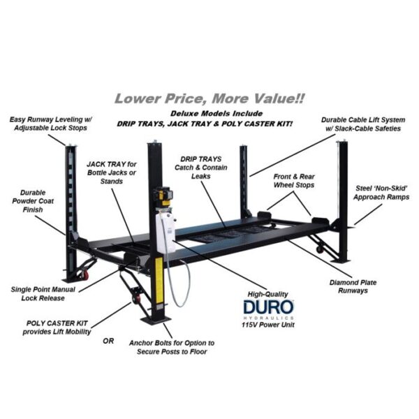 Tuxedo Extended Four Post Auto Lift
